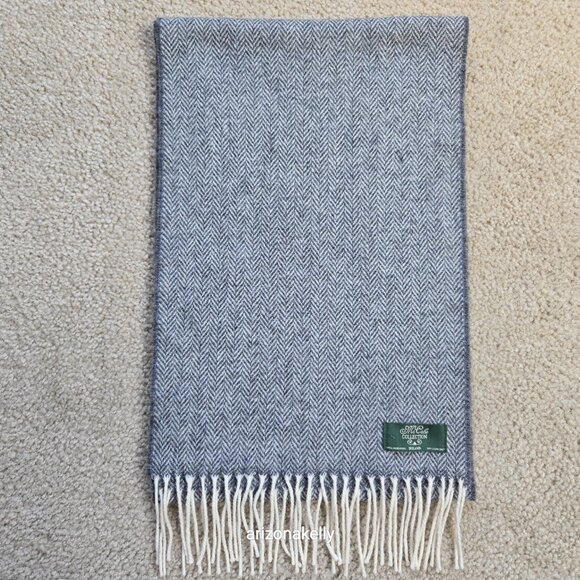 NWOT McCabe Collection Lambswool Scarf 100% Wool Grey Herringbone Ireland - Picture 10 of 12